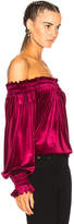 Thumbnail for your product : Norma Kamali Peasant Top in Burgundy | FWRD