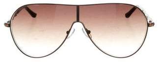 Judith Leiber Jewel-Embellished Shield Sunglasses