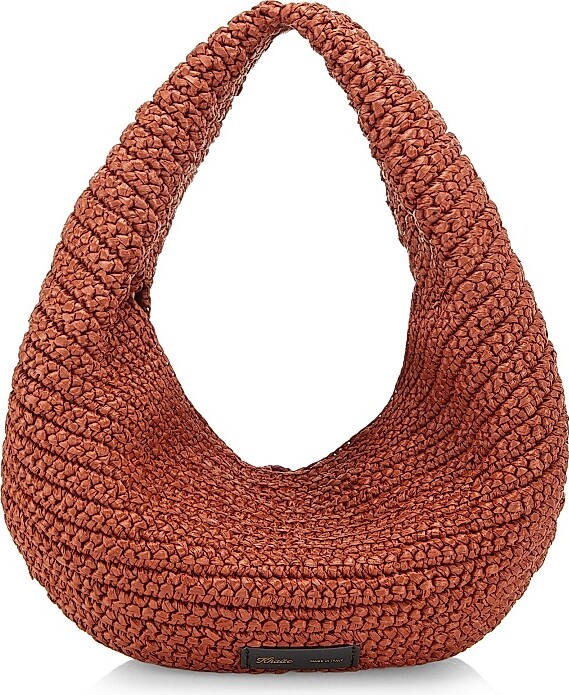 KHAITE Women's Medium Olivia Raffia Hobo Bag - Red Wood
