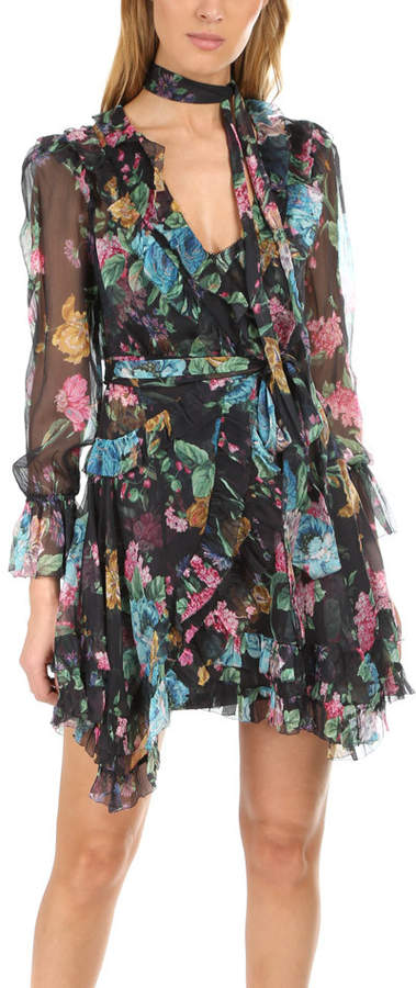 zimmermann ninety six frill wrap dress