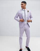 Thumbnail for your product : ASOS Design Wedding Skinny Suit Pants In Stretch Cotton In Lilac