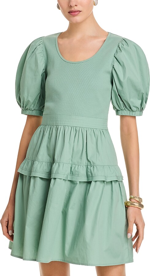 Single Thread Puffed Sleeve Dress