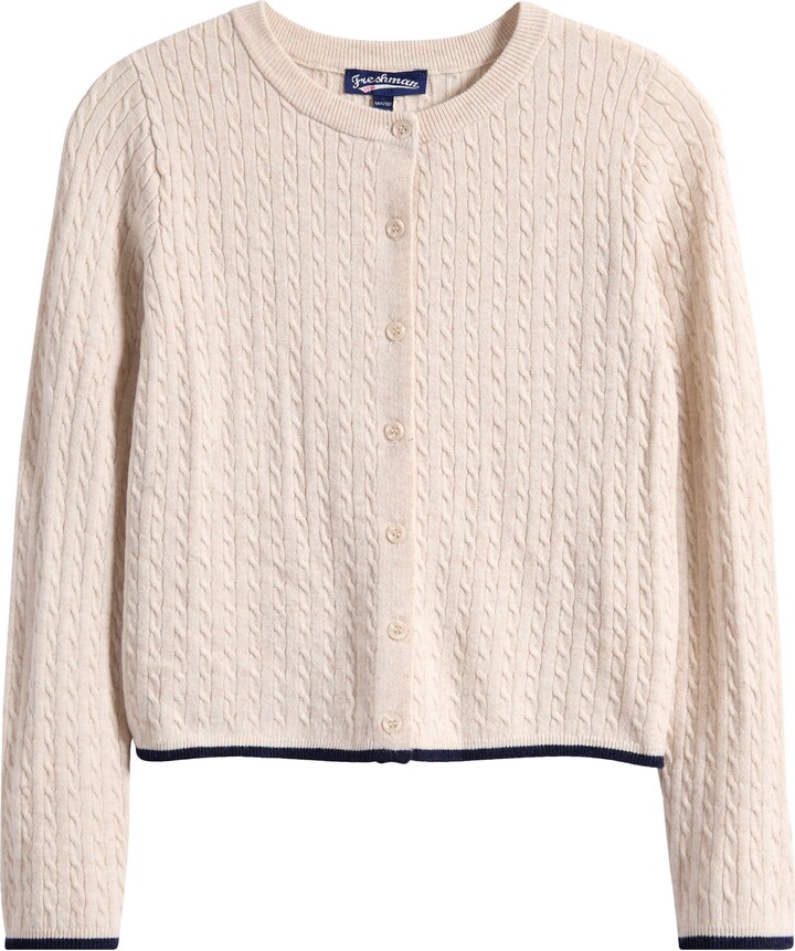Freshman Kids' Tipped Cable Knit Cardigan