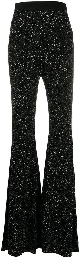 black fit and flare trousers