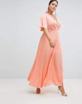 Thumbnail for your product : ASOS Curve Design Curve Kimono Pleated Maxi Dress