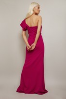 Thumbnail for your product : Little Mistress Marika Pink One-Shoulder Frill Maxi Dress