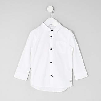 River Island Mini boys white long sleeve Oxford shirt