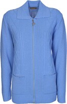 Thumbnail for your product : Lets Shop Shop Womens Zipped Cable Knit Long Sleeve Zip Through Fasten Jumper Top Ladies Classic Knitwear Zipper Cardigan Pullover Plus Size 10 12 14 16 18 20 22 24 Navy
