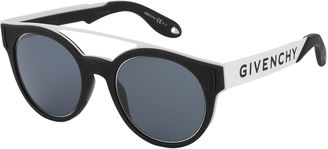 Givenchy Black-And-White Rubber Logo Sunglasses Black/White 1SIZE