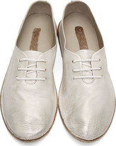 Thumbnail for your product : Marsèll Pearl White Metallic Leather Strasacco Flats