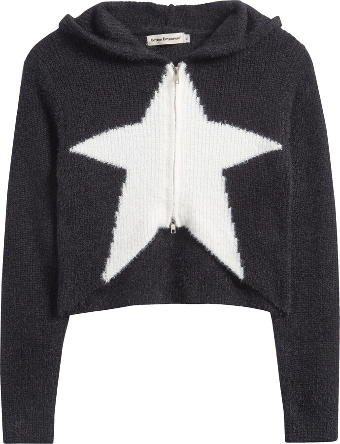 Cotton Emporium Kids' Intarsia Zip-Up Sweater Hoodie