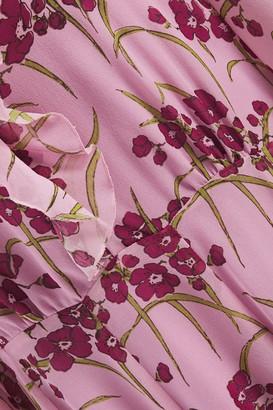 Giambattista Valli Ruffled Lace-trimmed Silk-georgette Mini Dress