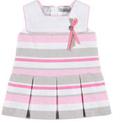 Thumbnail for your product : Mayoral Sleeveless Pleated Striped Tweed Dress, Pink, Size 12-36 Months