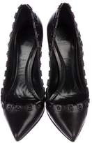 Thumbnail for your product : Burberry Leather Pointed-Toe Pumps