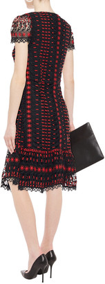 Temperley London Fluted Guipure Lace Mini Dress