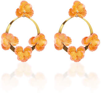 Voleta Floral Plated Hoop Earrings