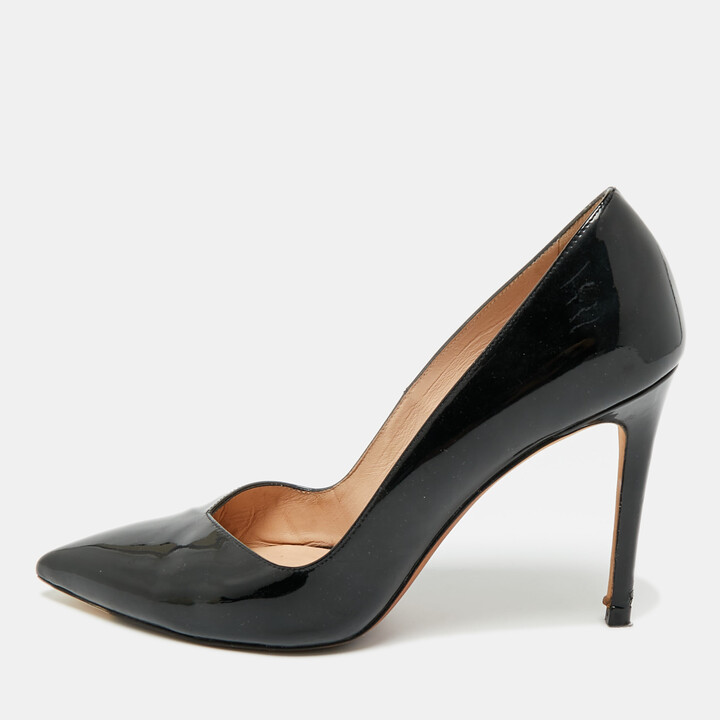 Stuart Weitzman Black Patent Leather Pointed Toe Pumps Size 38