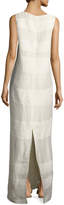 Thumbnail for your product : Yellin Sleeveless Textured Stripe Linen-Silk Maxi Dress, Light Beige
