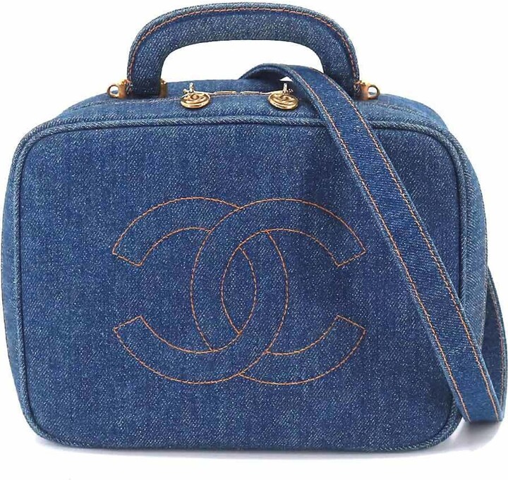 Chanel Pre-owned 1997-1999 Medium Denim Double Flap Shoulder Bag - Blue