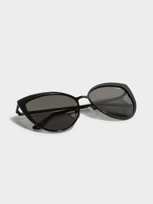 Quay Sweet Darlin Cat Eye Sunglasses in Black Smoke