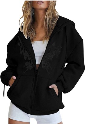 Susenstone® Rain Jackets for Women Waterproof Winter Autumn Coat Plus Size  Women's Cape Maxi Cloak Coat Outdoor Running Jacket Sport Sweatshirt  Sweater for Teen Girls Black M - ShopStyle