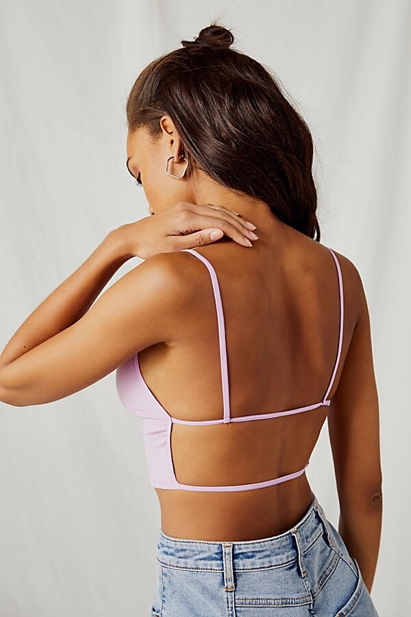 NEW Free People Intimately High Neck Strappy Back Lilac Size XS/S & M/L $39.68 