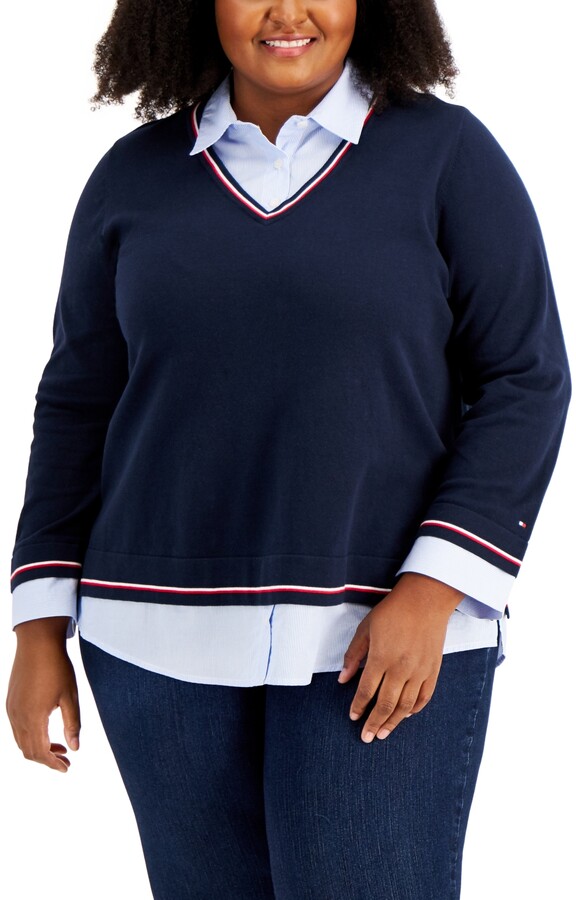 women's layered look sweaters