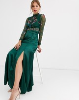 Thumbnail for your product : Frock and Frill embroidered long sleeve maxi dress
