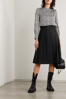 Thumbnail for your product : Officine Generale Kendall Belted Pleated Wool Skirt - Black