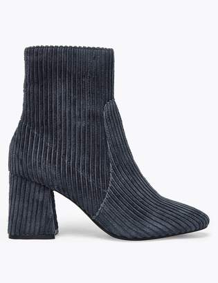 M&S CollectionMarks and Spencer Corduroy Flared Block Heel Ankle Boots