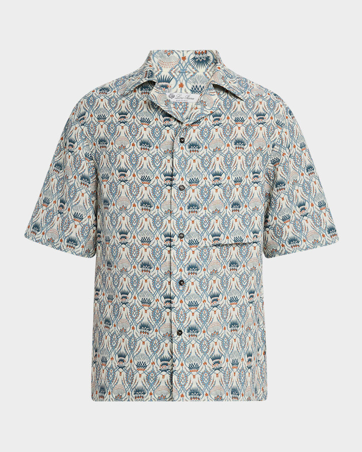 Loro Piana Men's Federico Linen Camp Shirt