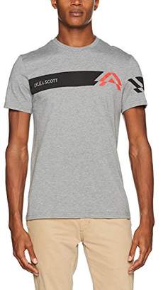 Lyle & Scott Fitness Men's Mason Ss Graphic T-Shirt Mid Grey Marl, Medium