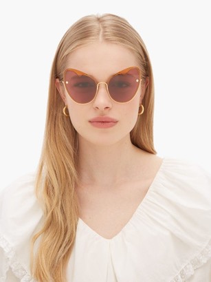Moy Atelier - Naked Heart Cat-eye Gold-plated Sunglasses - Gold