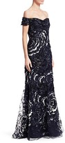 Thumbnail for your product : Teri Jon by Rickie Freeman Off-The-Shoulder Embellished Mermaid Gown