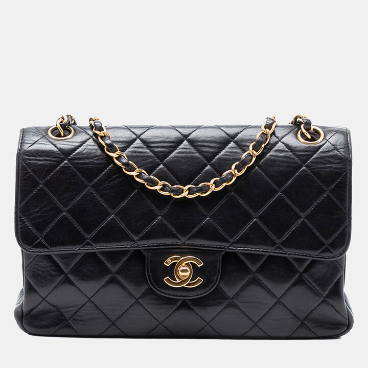 Chanel Black Medium Quilted Lambskin Double Sided Flap
