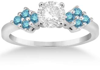 Allurez Floral Cluster Diamond Engagement Ring with Side Stone Accents Platinum Prong Setting (0.24 ct)