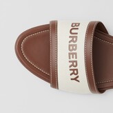 Thumbnail for your product : Burberry Logo Print Canvas and Leather Slides