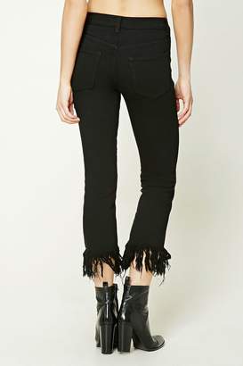 Forever 21 Frayed Low-Rise Cropped Jeans