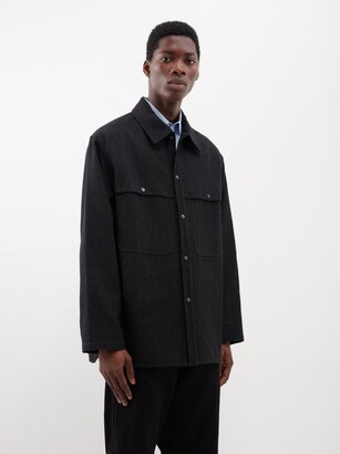 Lemaire Storm-flap Wool-blend Twill Overshirt