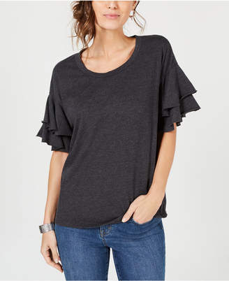 Style&Co. Style & Co Ruffle-Sleeved Top, Created for Macy's