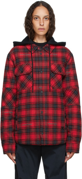 red flannel hooded jacket