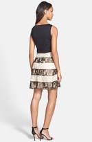 Thumbnail for your product : Jessica Simpson Metallic Stripe Lace Fit & Flare Dress