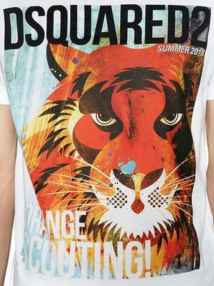 DSQUARED2 Tiger Printed Cotton Jersey T-Shirt