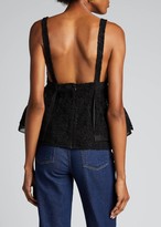 Thumbnail for your product : Brock Collection Deep V-Neck Lace Peplum Tank Top