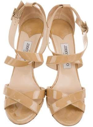 Jimmy Choo Patent Leather Crossover Sandals