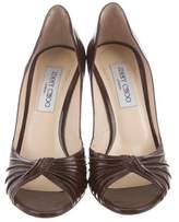 Thumbnail for your product : Jimmy Choo Pleated Peep-Toe Pumps