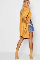 Thumbnail for your product : boohoo Bonded Suede Laser Cut Tassel Jacket