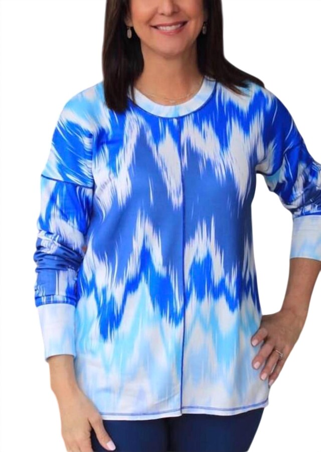 Tribal Print Tee In Blue