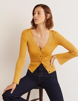 Thumbnail for your product : Boden Gold Ribbed Metallic Cardigan