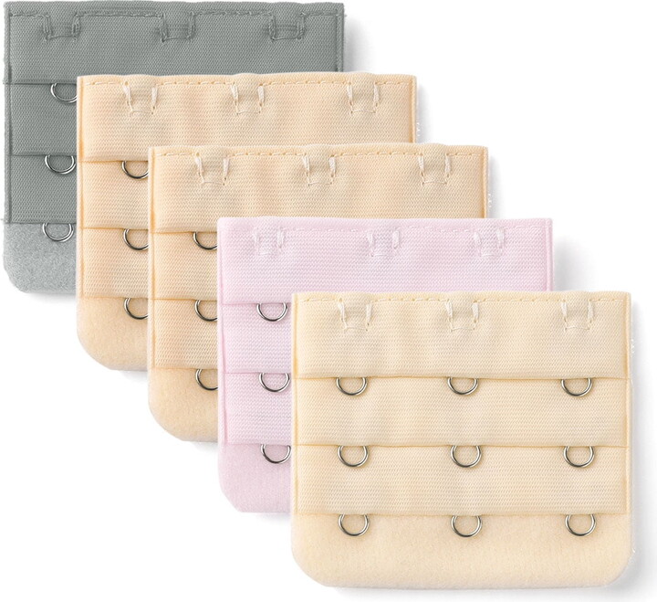 Unique Bargains 5 Pcs Ladies Assorted Color 3 x 3 Hooks Adjustable Bra Back Extenders